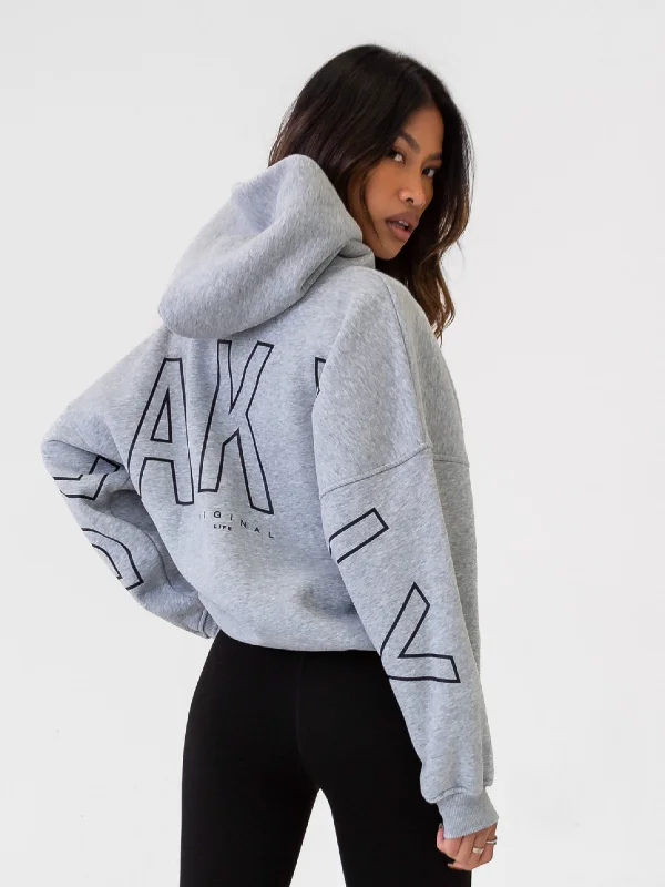 Adjustable hoodies & sweatshirts-Outline Isabel Oversized Hoodie - Marl Grey