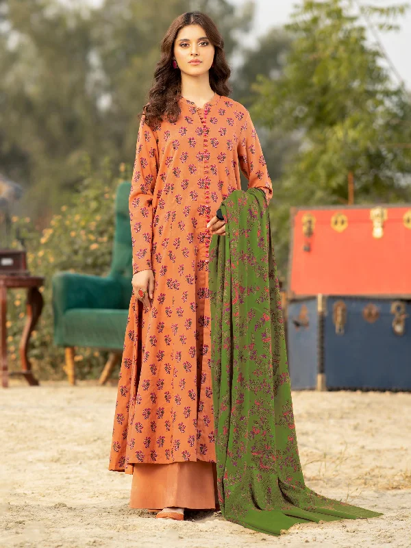 Women's clothing free delivery-2 Piece Khaddar Suit-Printed (Unstitched)