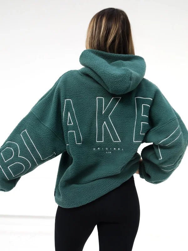 Cultural hoodies & sweatshirts-Borg Isabel Oversized Hoodie - Green