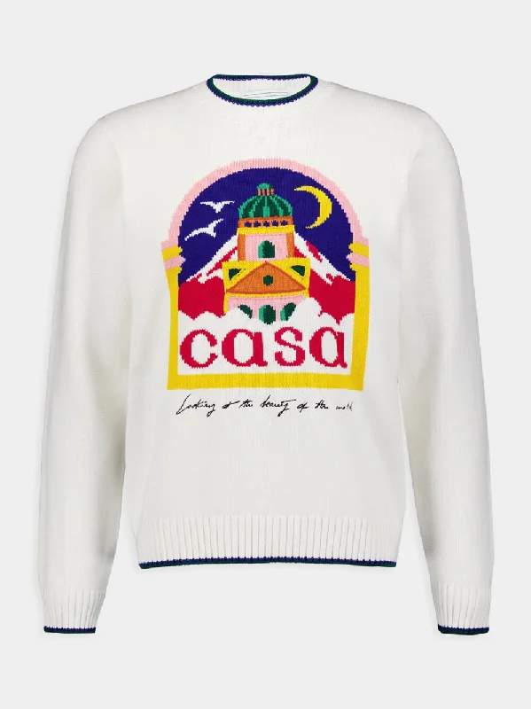 Women's clothing casualwear-Casa Intarsia Knit Jumper