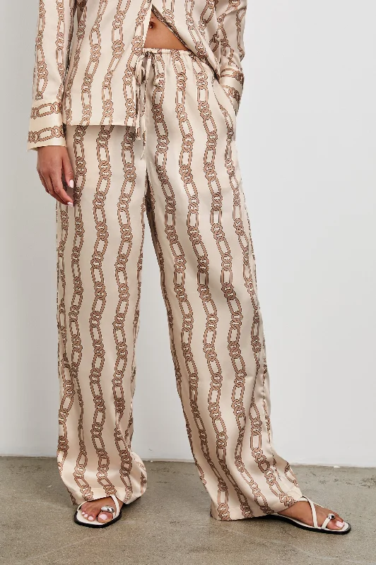 Bottoms with streetwear-DAMANI PANT - IVORY GOLD LINK