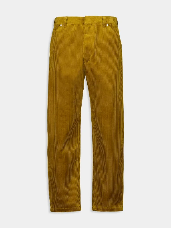 Women's clothing leather looks-Pinwale Corduroy Carrot-Fit Trousers