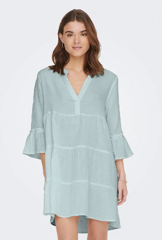 Cool blue dresses-ONLY THYRA PEPLON DRESS